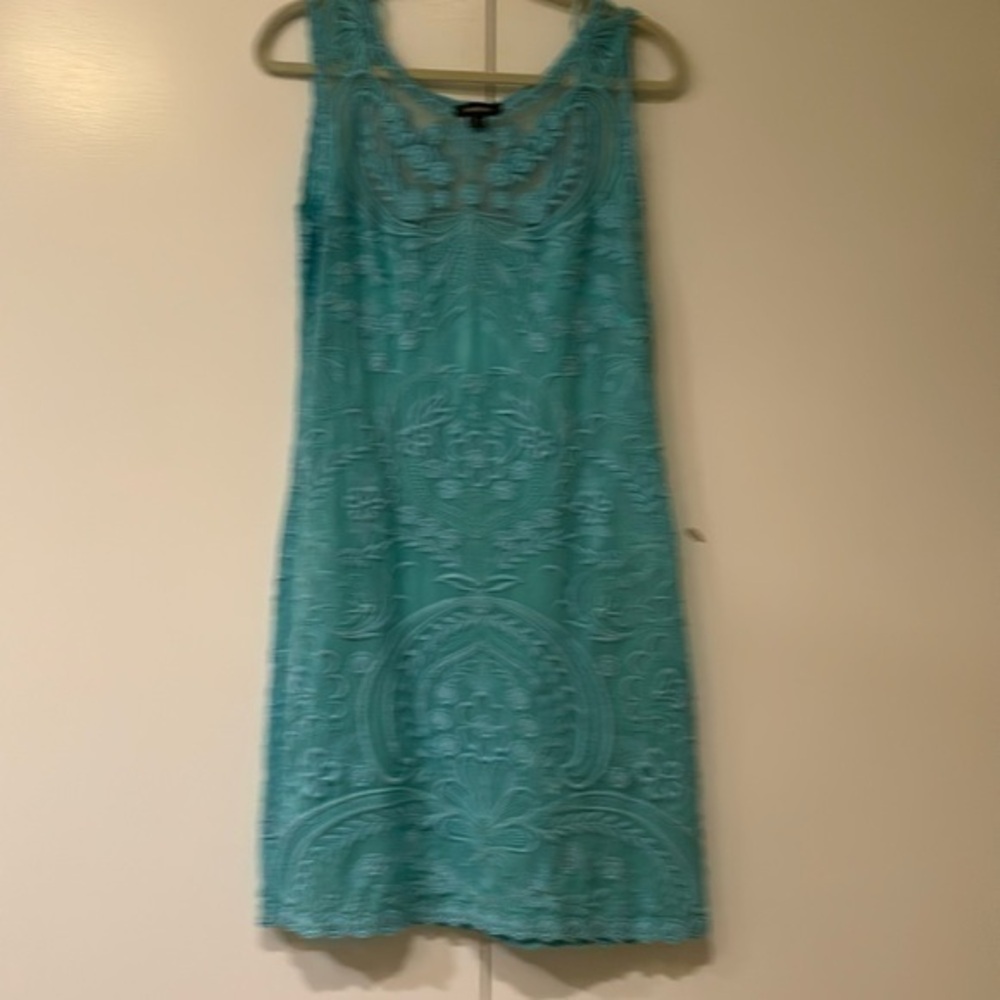 Pomodoro Womens Dress Turquoise Lace Size 6